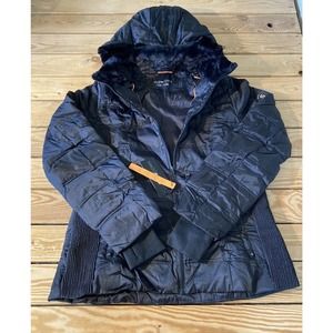 NWT Slowdown Faux Fur Hooded Coat Size Large Women’s Black Full Zip